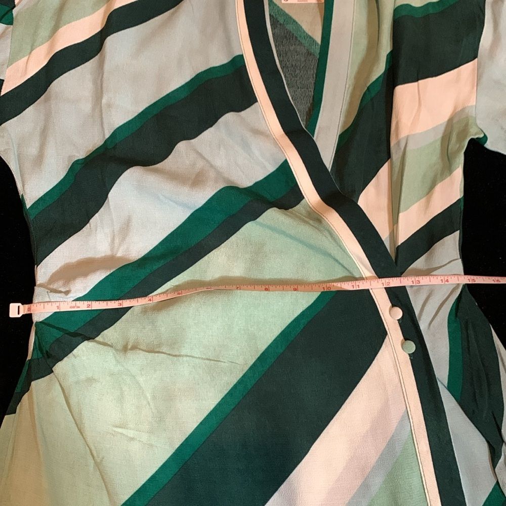 FRESH & EFFORTLESS | Mango Green Striped Print Dress - NWT Size Medium - Picture 7 of 14